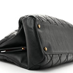 Aged Calfskin Large Just Mademoiselle Bowling Bag Black