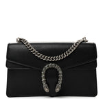 Pebbled Calfskin Small Dionysus Shoulder Bag Black