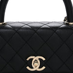 Caviar Quilted Maxi East West Coco Handle Flap Black