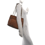 Alligator Shopping Tote Brown