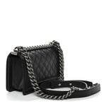 Caviar Quilted Small Boy Flap Black