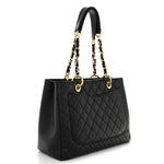 Caviar Quilted Grand Shopping Tote GST Black