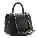 Caviar Quilted Mini Coco Handle Flap Black