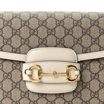 GG Supreme Monogram Horsebit 1955 Shoulder Bag Beige Mystic White