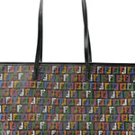 Zucca Spalmati Patent Zucchino Screen Print Medium Roll Tote Tobacco Multicolor Black