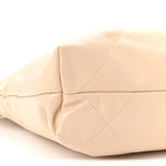 Shiny Calfskin Quilted Small Chanel 22 Ecru