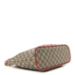 Soft GG Supreme Monogram Web Bosco Patch Small Crossbody Tote Beige Malva Hibiscus Red