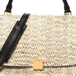 Snakeskin Calfskin Medium Trapeze White Black