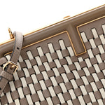 Vitello Grace Intreccio Nappa Small Fendi First Tortora White Rice