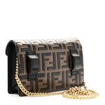 Vitello Liberty F is Fendi Bi-Color FF 1974 Embossed Envelope Belt Bag Maya Black