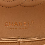 Caviar Quilted Medium Double Flap Beige