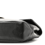 Lambskin Perforated Medium Single Flap Bag Black White