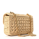Raffia Effect Claude Chain Shoulder Bag Natural