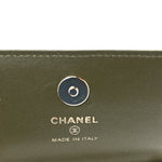 Lambskin Quilted Clutch With Chain Green