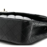 Lambskin Quilted Medium Double Flap Black