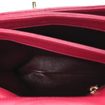 Lambskin Quilted Small Trendy CC Flap Dual Handle Bag Dark Pink