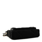 Velvet Effect Nylon Shiny Crumpled Calfskin Quilted Chanel 25 Clutch With Chain Black