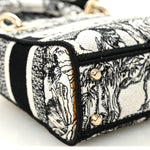Canvas Embroidered Toile De Jouy Mini Lady D-Lite White Black
