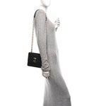 Coarse Glitter Pearl Varenne Shoulder Bag Black
