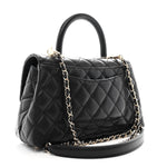 Caviar Quilted Mini Coco Handle Flap Black
