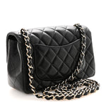 Lambskin Quilted Mini Rectangular Flap Black