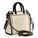 Fabric Jacquard Mini Roma Shopper Tote Natural Black