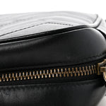Calfskin Matelasse Mini GG Marmont Chain Shoulder Bag Black