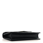 Grain De Poudre Matelasse Chevron Monogram Envelope Chain Wallet Black