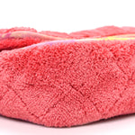 Mixed Fibers Quilted Large Flap Bag Coral