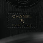 Shiny Lambskin Quilted Micro 31 Clutch With Chain Black