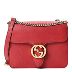 Dollar Calfskin Small Interlocking G Shoulder Bag Red