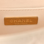 Lambskin Handle Crush Top Handle Flap Bag White