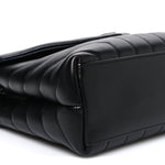 Calfskin Y Quilted Monogram Small Loulou Chain Satchel Black