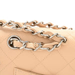 Caviar Quilted Jumbo Double Flap Beige Clair