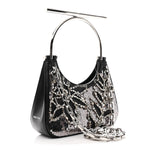 Lambskin Embellished Crystal Mini T-Bar Bag Black