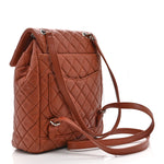Lambskin Quilted Small Urban Spirit Backpack Brown