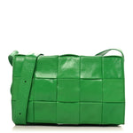 Paper Calfskin Maxi Intreccio Cassette Crossbody Bag Parakeet