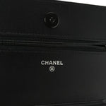 Lambskin Quilted Wallet On Chain WOC So Black