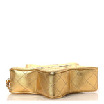 Metallic Lambskin Quilted Walk Of Fame Star Bag Gold