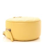 Caviar Quilted Gripoix CC Round Clutch With Chain Yellow