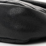 Sheepskin Matelasse Chevron Monogram College Chain Wallet Black