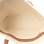 Canvas Calfskin Horizontal Cabas Natural Tan