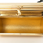 Ribbed Plexiglass Lambskin Fringe Monogram Opium Box Bag Gold