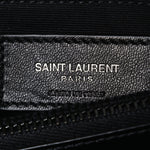 Calfskin Y Quilted Monogram Monochrome Medium Loulou Chain Satchel Black