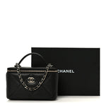 Caviar Quilted Top Handle Long Vanity Black