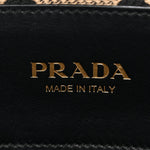 Jacquard Saffiano Triangolo Symbole Embroidered Large Tote Black Corda