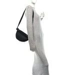 Grained Calfskin Small Slouchy Banana Bag Black