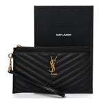 Grain De Poudre Chevron Monogram Large Bill Pouch Black