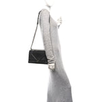 Metallic Patent Micro-Cannage Medium Diorama Flap Bag Onyx Black