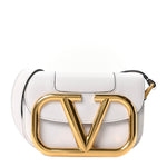 Calfskin Small Supervee Crossbody Bag Optic White